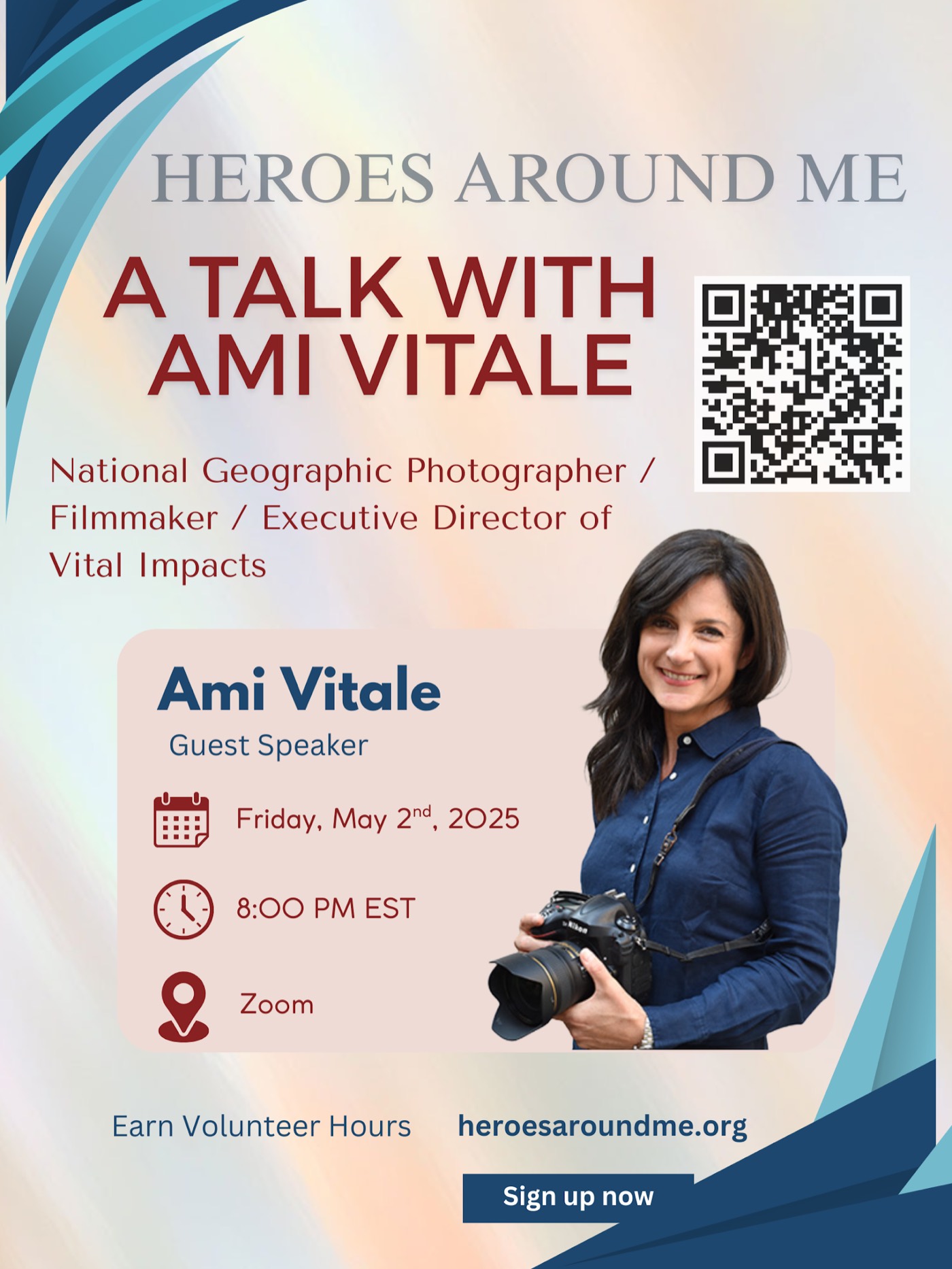 Poster for a talk with Ami Vitale