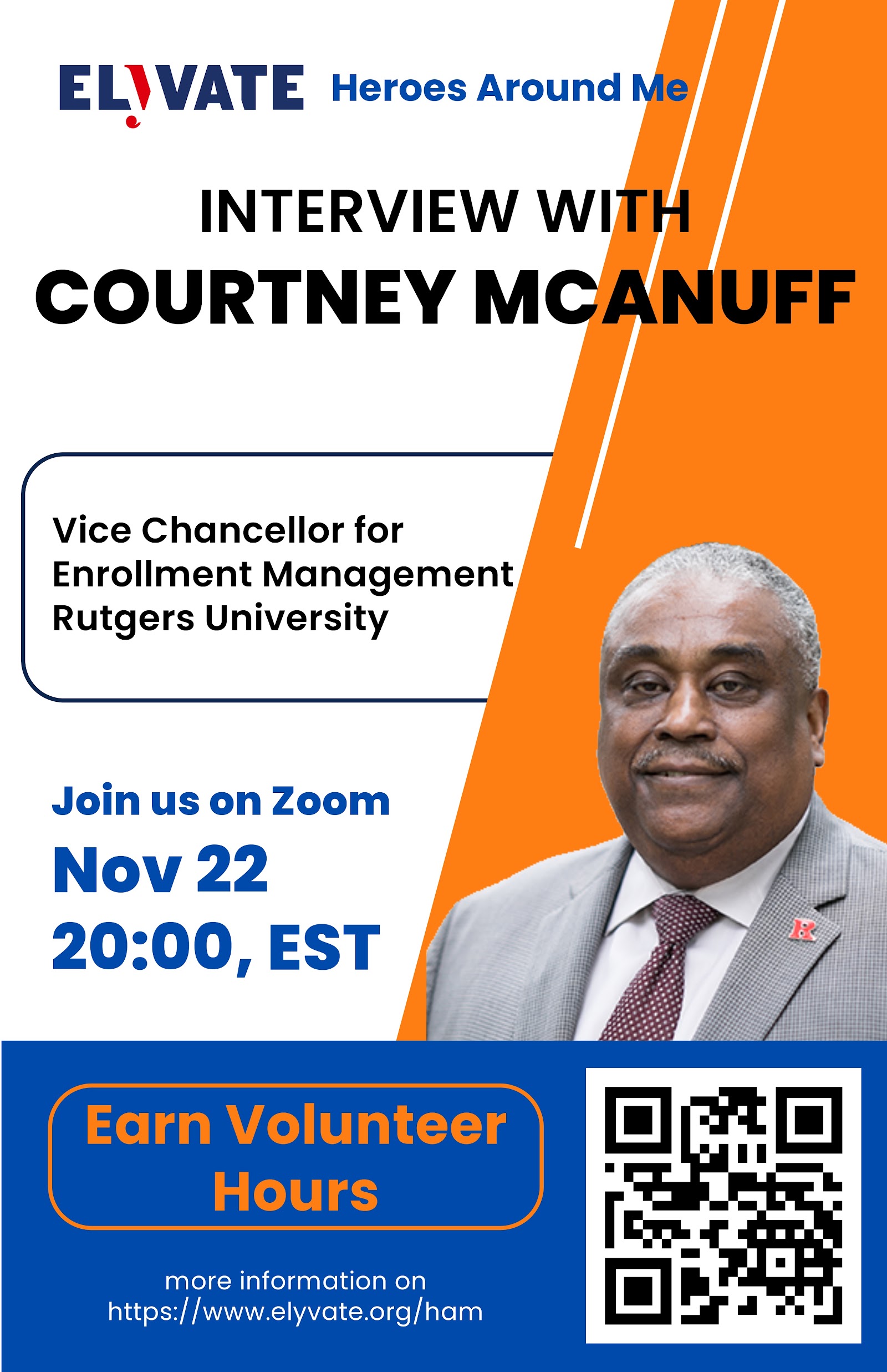 Poster for an interview with Courtney McAnuff