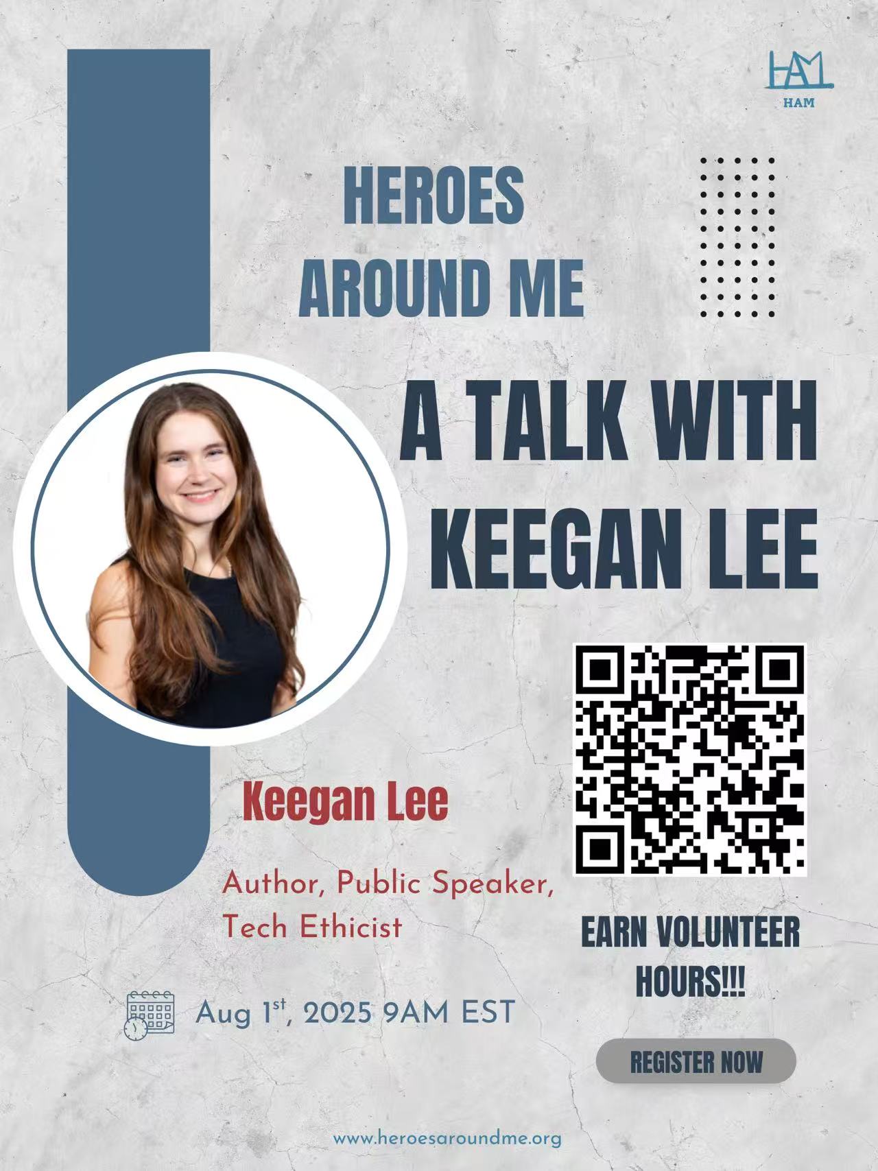 Poster for a talk with Keegan Lee